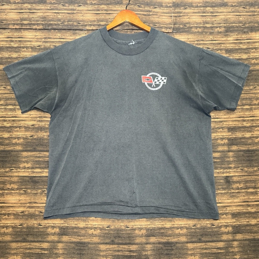 Vintage 80s Lussier's Corvette City New Hampshire Graphic Tee Single Stitch Sz L
